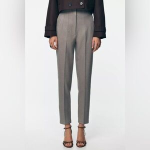 Zara High Waisted Light Gray Women's Trousers